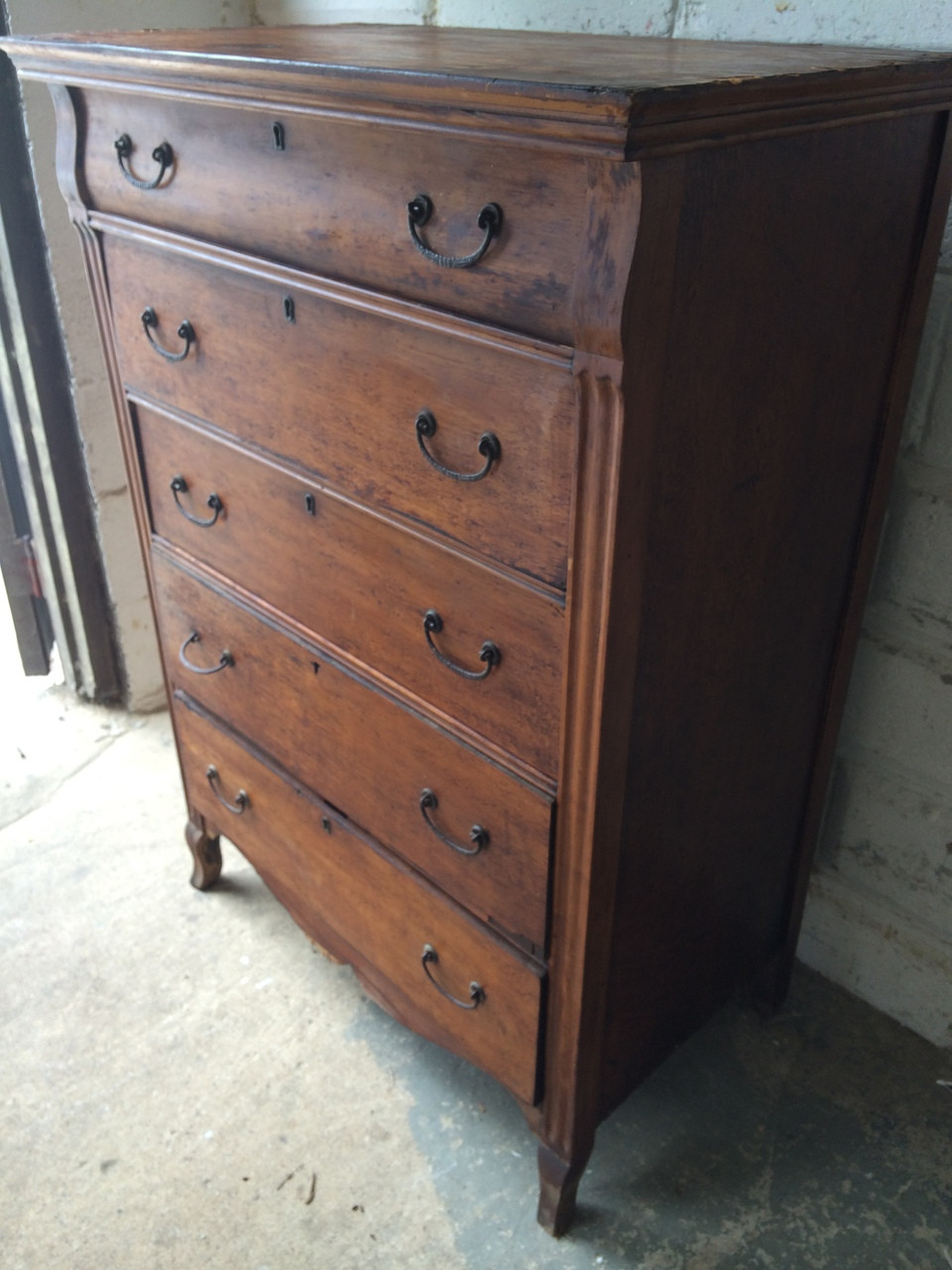 Antique Birdseye Oak 5 Drawer Dresser Forgotten Furniture