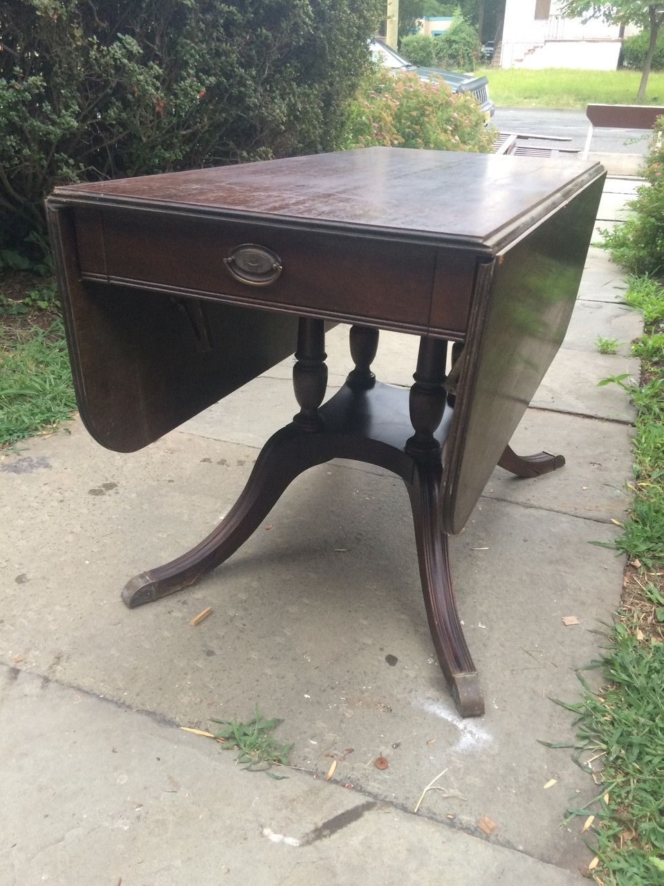 Antique Mahogany 4 Post Pedestal Drop Leaf Table ... Antique vintage coffee table anglo indian hand carved wood table oriental.