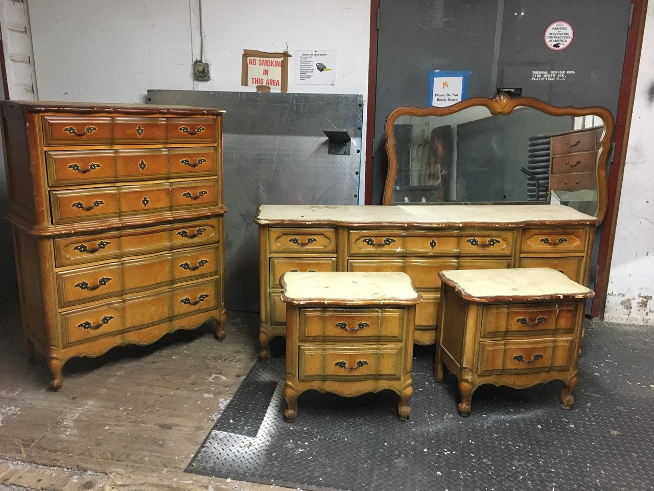 5pc French Provincial Bedroom Set - Repainted Included as desired