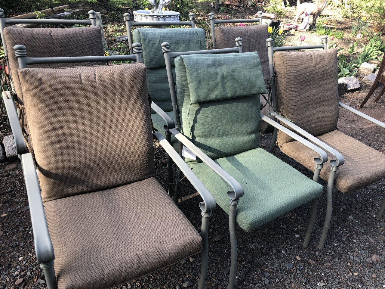 Set Of 6 Coleman Aluminum Patio Chairs Forgotten Furniture
