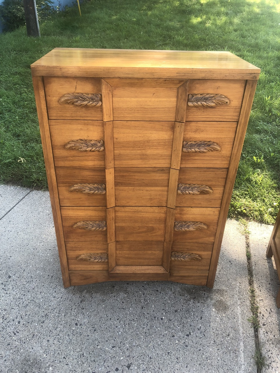 Vintage Solid Wood Tall 5 Drawer Dresser - Forgotten Furniture