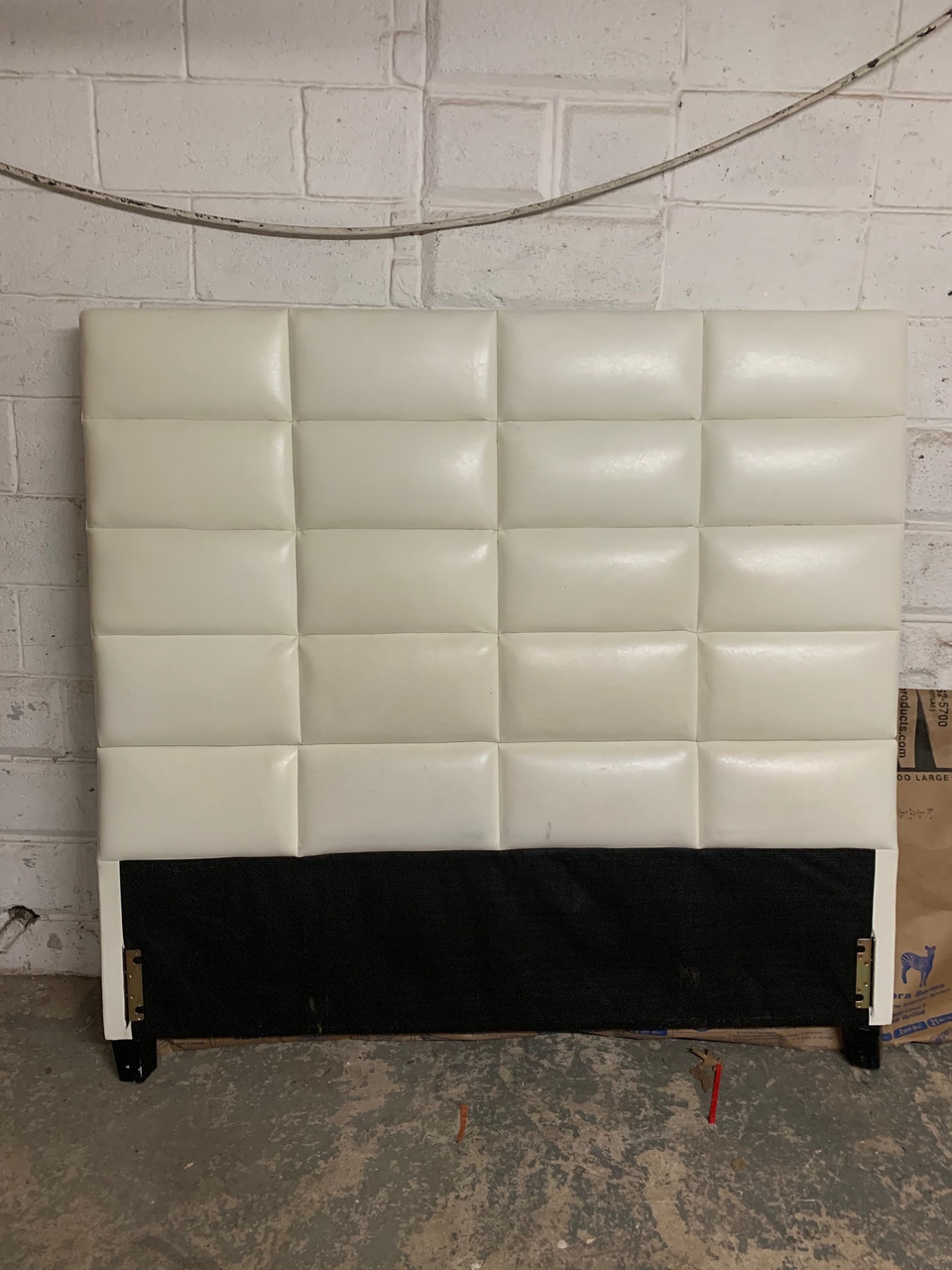 White leather like headboard - Forgotten Furniture