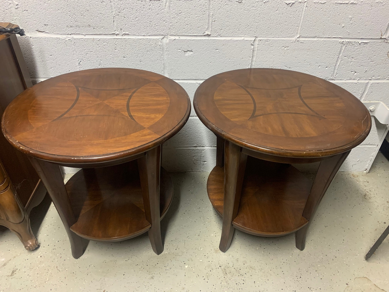 Pair Round Cherry End Tables Forgotten Furniture Pair Round Cherry End Tables Forgotten Furniture