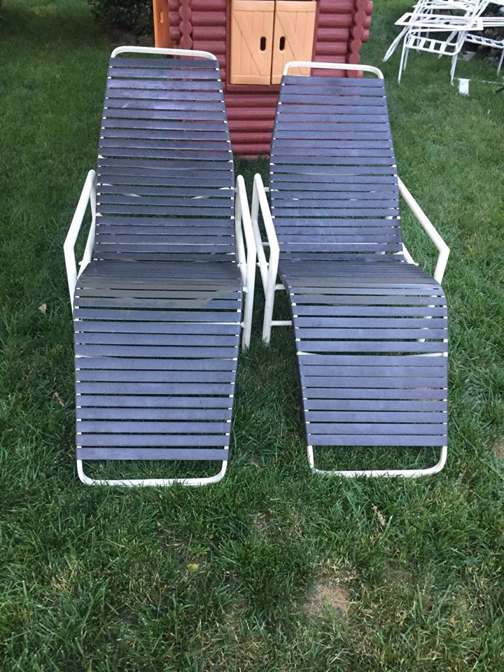 Pair of vintage outdoor lounge chairs - Forgotten Furniture