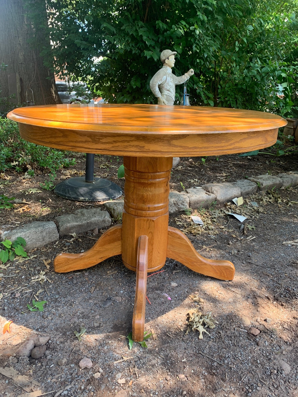 42 Round Oak Pedestal Table Forgotten Furniture