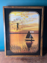 Vintage shadow box Glass clock