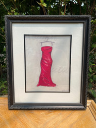 Red dress signed print