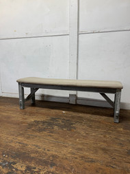 Vintage looking gray weathered bench