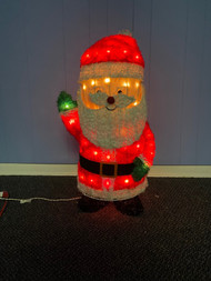 30" Christmas Holiday Tinsel Santa waving