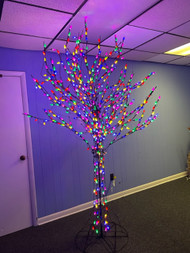 8 ft Bare Branch Multi LED Christmas Tree