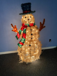 62” tinsel Christmas Holiday outdoor snowman 