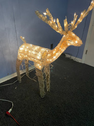 42”h Vintage wireframed crystal Christmas Holiday reindeer