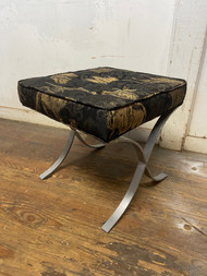 Mid century modern Barcelona style chrome Footstool Ottoman