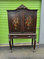Antique French Victorian hand painted China/ liquor cabinet