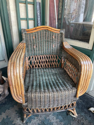 Vintage bamboo and wicker porch patio chair