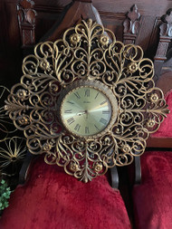 Vintage Mid-Century Homco Burwood French provincial plastic wall clock