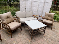 Vintage Mid century modern bentwood bamboo porch set