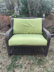 Faux wicker patio chair and half