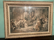 Vintage Victorian French print behind glass
