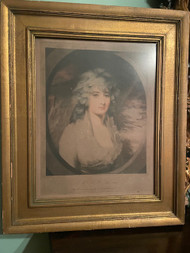 Vintage after Henry Raeburn - Portrait of Mrs. H.W. Lauzun print framed and behind glass