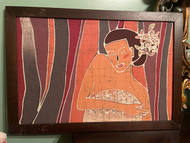 Batik Cotton Wall Art, "The Beautiful Woman"