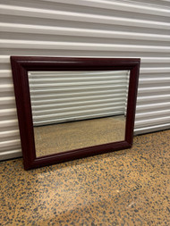 Vintage dark cherry beveled mirror