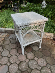 Real wicker end table