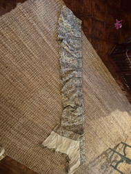 Vintage pleated green and beige curtain valance 172"