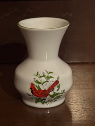 Vintage Porcelain Schmidt cardinal bud vase made in Brazil