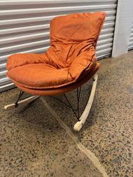 Indoor outdoor modern patio orange rocking chair