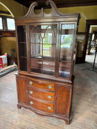 Vintage antique federal style mahogany china cabinet