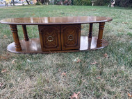 Vintage walnut oval coffee table