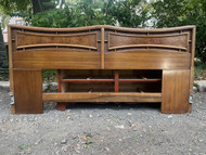 Vintage mid century modern walnut kingsize headboard
