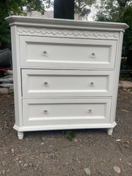 White three drawer French dresser