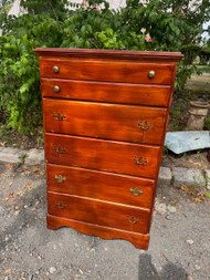 Vintage solid maple gel stained 5 drawer dresser