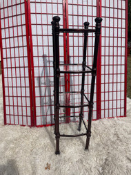 Oil rubbed bronze and glass shelf stand