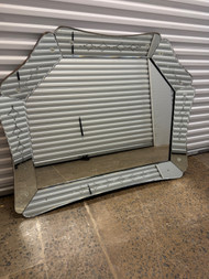 Vintage Venetian style etched art deco mirror