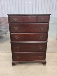 Vintage antique solid mahogany five drawer dresser