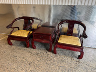 Pair of Hand-Carved Ming Style Rosewood Lounge Chairs