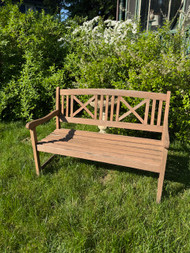 Outdoor patio wooden bench