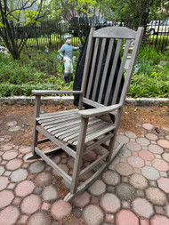 Solid wood teak porch patio rocker