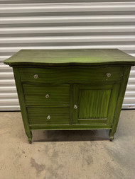 Vintage antique Victorian solid oak painted chic washstand buffet dresser