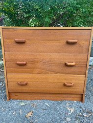 Vintage mid century modern 3 drawer teak dresser