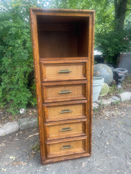 Vintage faux bamboo 5 drawer dresser