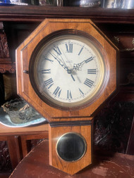 Vintage solid wood octagon pendulum wall clock