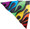 6.5' Delta Kite, Rainbow Flames