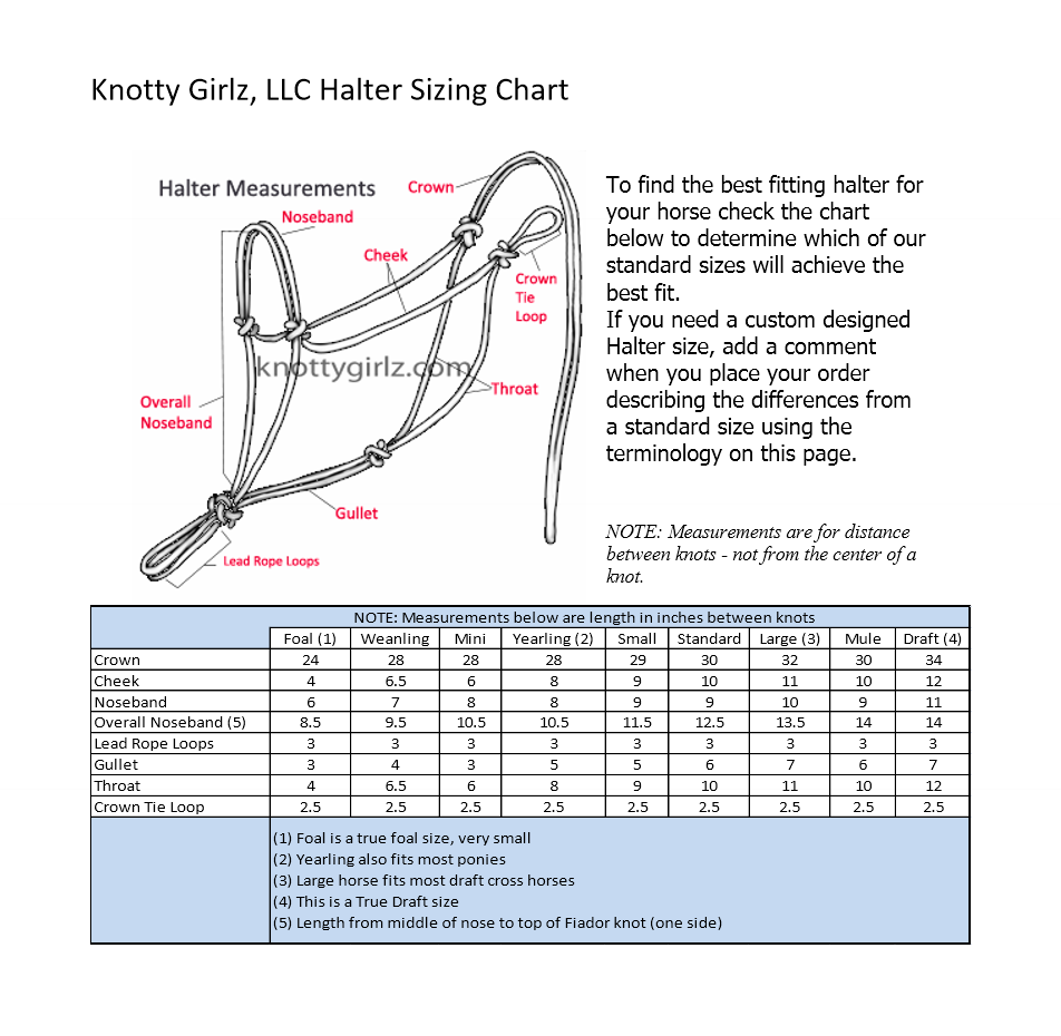 Natural Horsemanship Stiff Rope Halters 3/16" halter cord