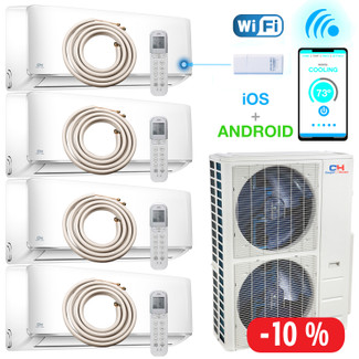 Cooper & Hunter 36000-BTU 4x9K Quad Zone Wall Mount Only Inverter Split AC 230V/60Hz