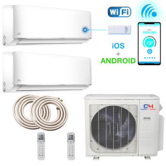 Cooper & Hunter 36000-BTU Dual Zone 18000-BTU + 12000-BTU Wall Mount Only Inverter Split AC 230V/60Hz