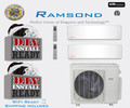  RAMSOND RDZ SERIES 18000 BTU 230 V/2X9 WM Mini Split Air Conditioner Heat Pump 21.3 SEER + Included 25 FT Line Set Kit  